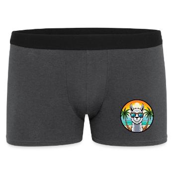 Lama Lustige Cartoon Sommer Strand Sonnenbrille Cool - Männer Boxer Shorts - Anthrazit - Vorne