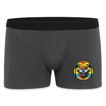 Büffel Lustige Cartoon Sommer Strand Sonnenbrille Cool - Männer Boxer Shorts - Anthrazit - Vorne