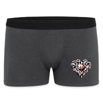 Geometrisches Herz: Ein großes Herz. - Männer Boxer Shorts - Anthrazit - Vorne