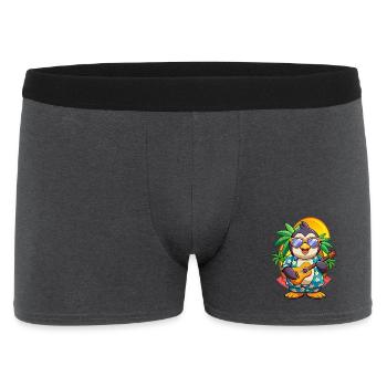 Lustige Pinguin Sommer Strand Sonnenbrille Hawaiianisch - Männer Boxer Shorts - Anthrazit - Vorne