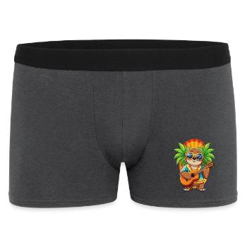 Lustiges Faultier Cartoon Sommer Strand Sonnenbrille Gitarre - Männer Boxer Shorts - Anthrazit - Vorne