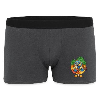 Lustige Papageien-Cartoon-Sommer-Strand-Sonnenbrille - Männer Boxer Shorts - Anthrazit - Vorne