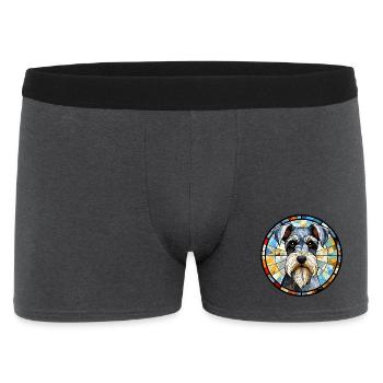 Zwergschnauzer Hunderasse Aquarellglas - Männer Boxer Shorts - Anthrazit - Vorne