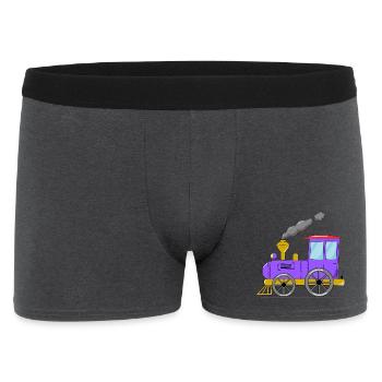 Train pour enfants chemin de fer violet - Boxer Homme - charbon - Devant