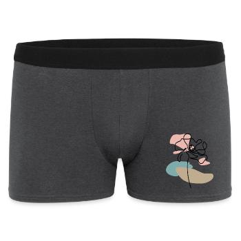 Abstract poppy poppies line art splashes of color - Men's Boxer Shorts - charcoal grey - Front