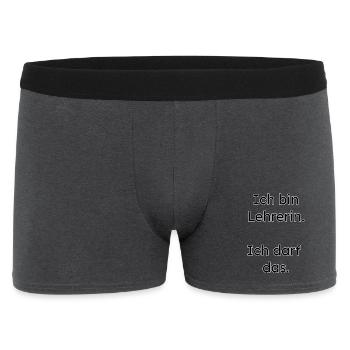 Lehrerin Design – ich darf das - Männer Boxer Shorts - Anthrazit - Vorne