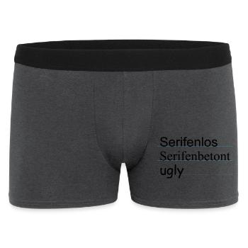 serifenlos und serifenbetont - Männer Boxer Shorts - Anthrazit - Vorne
