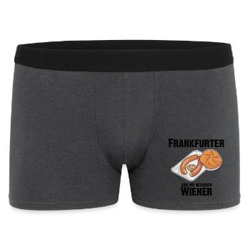 Frankfurter sind die besseren Wiener Würstchen - Männer Boxer Shorts - Anthrazit - Vorne