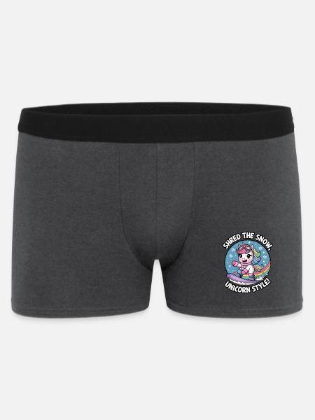Shred The Snow, Unicorn Style! - Men's Boxer Shorts - charcoal grey