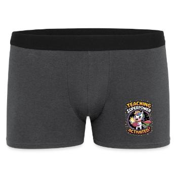 Superkraft im Unterricht aktiviert! - Männer Boxer Shorts - Anthrazit - Vorne
