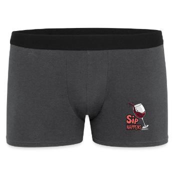 Schluck passiert - Männer Boxer Shorts - Anthrazit - Vorne