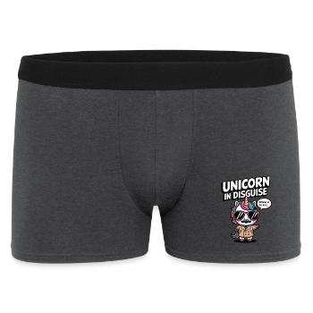 Unverkleidetes Einhorn - Männer Boxer Shorts - Anthrazit - Vorne