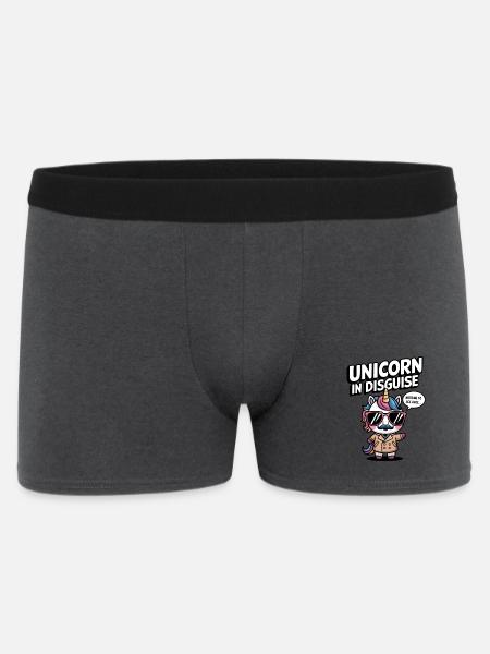 Unverkleidetes Einhorn - Männer Boxer Shorts - Anthrazit
