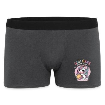 Unicorns Love To Travel! - Men's Boxer Shorts - charcoal grey - Front