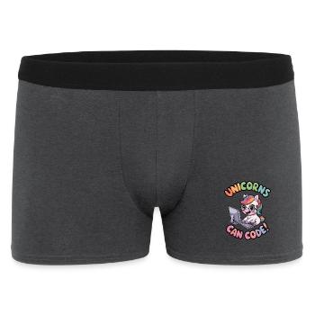 Unicorns Can Code! - Men's Boxer Shorts - charcoal grey - Front