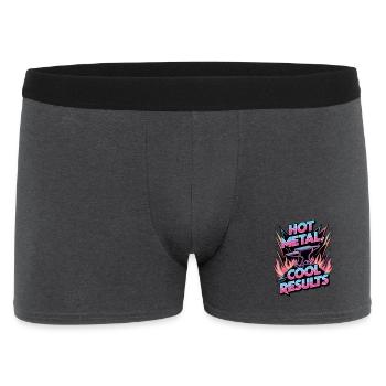 Heißes Metall, kühle Ergebnisse - Männer Boxer Shorts - Anthrazit - Vorne