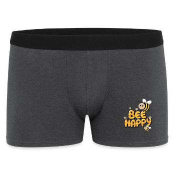 Bee Happy - Men's Boxer Shorts - charcoal grey - Front