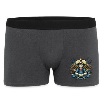 Logo du garçon du village - Boxer Homme - charbon - Devant
