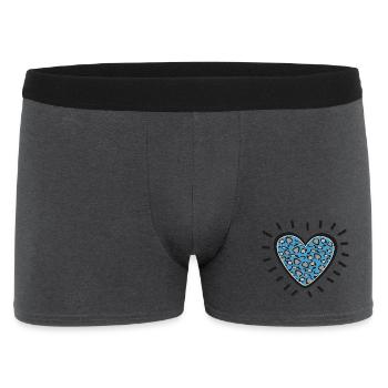 Leopard Heart Burst - Men's Boxer Shorts - charcoal grey - Front
