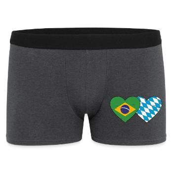 Brésil Bavière Drapeau Coeur utilisé - Boxer Homme - charbon - Devant