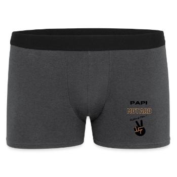 papi motard t-shirt idée cadeau - Boxer Homme - charbon - Devant