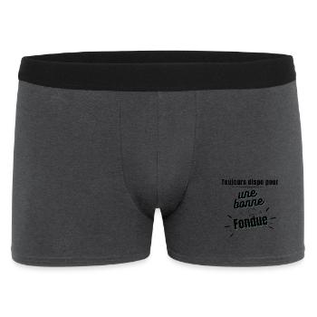 Toujours dispo pour une bonne Fondue - Boxer Homme - charbon - Devant