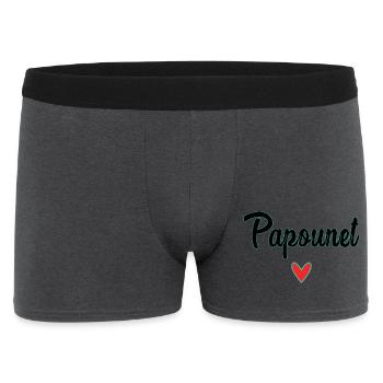 PAPOUNET. PAPA. FÊTE DES PÈRES. BONNE FÊTE PAPA - Boxer Homme - charbon - Devant