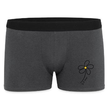ICH LIEBE DICH. ICH LIEBE DICH. LIEBE. LIEBE. HERZ. BLUME - Männer Boxer Shorts - Anthrazit - Vorne