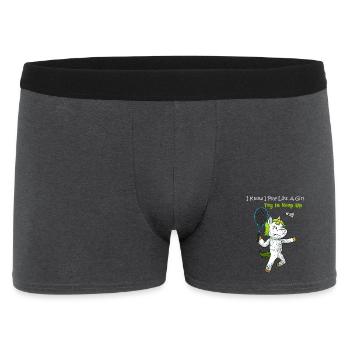 Badmintonspielerin Geschenk - Männer Boxer Shorts - Anthrazit - Vorne