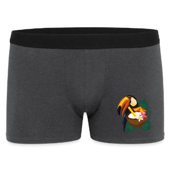Tropischer Toucan mit Sonne - Sommer Design - Männer Boxer Shorts - Anthrazit - Vorne