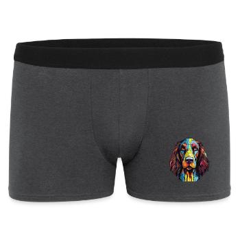 Deutsch Langhaar Hund Rasse Aquarell - Männer Boxer Shorts - Anthrazit - Vorne