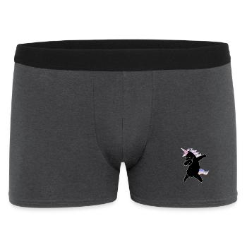 Black dabbing unicorn | Einhorn | - Männer Boxer Shorts - Anthrazit - Vorne
