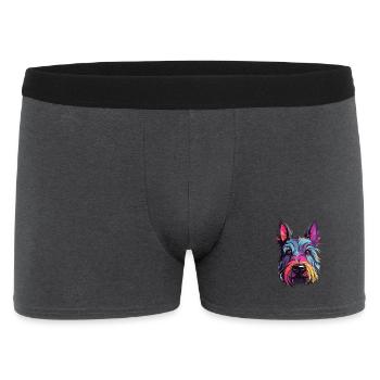 Scottish Terrier Hunderasse Aquarell Karikatur Kawa - Männer Boxer Shorts - Anthrazit - Vorne
