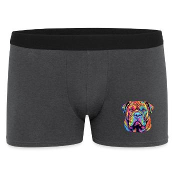 Shar Pei Hunderasse Aquarell Karikatur Kawaii Farbe - Männer Boxer Shorts - Anthrazit - Vorne