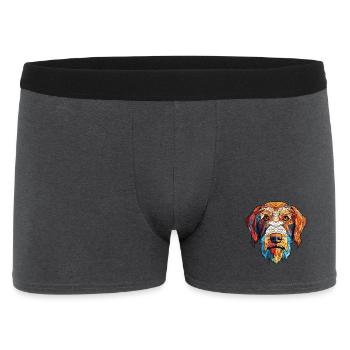 Istrische Drahthaar-Jagdhund-Rasse Aquarell - Männer Boxer Shorts - Anthrazit - Vorne