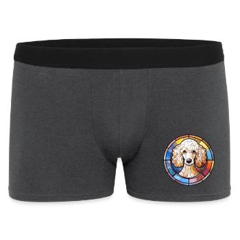 Pudel Hunderasse Aquarellglas - Männer Boxer Shorts - Anthrazit - Vorne