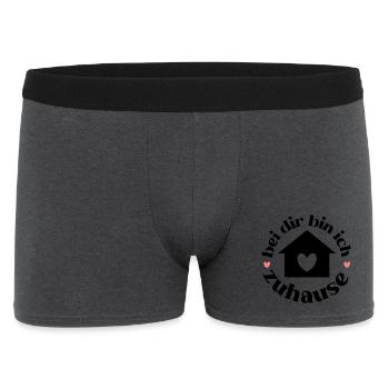 Bei dir bin ich Zuhause Liebe Schatz Liebling - Männer Boxer Shorts - Anthrazit - Vorne