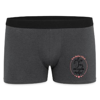 Ich liebe dich jeden Tag ein Wenig mehr Schatz - Männer Boxer Shorts - Anthrazit - Vorne