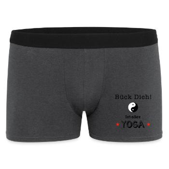 bück dich yoga - Männer Boxer Shorts - Anthrazit - Vorne