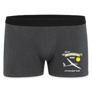 wenn mein flieger ruft - Männer Boxer Shorts - Anthrazit - Vorne