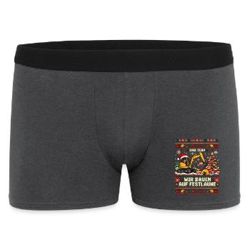 Bau-Team - Wir bauen auf Festlaune - Männer Boxer Shorts - Anthrazit - Vorne