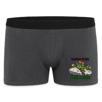 Mehr Leben statt Beton - Männer Boxer Shorts - Anthrazit - Vorne