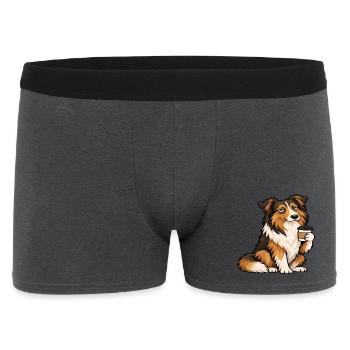 Collie Colliebesitzer Collieliebhaber Colliehalter - Männer Boxer Shorts - Anthrazit - Vorne