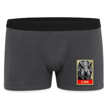 T-Rex Dinosaurier Retro Tyrannosaurus Rex - Männer Boxer Shorts - Anthrazit - Vorne
