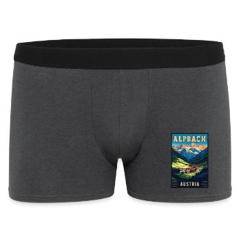 Entdecken Sie den alpinen Charme von Alpbach in Österreich - Männer Boxer Shorts - Anthrazit - Vorne