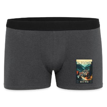 Entdecken Sie den alpinen Charme von Alpbach in Österreich - Männer Boxer Shorts - Anthrazit - Vorne