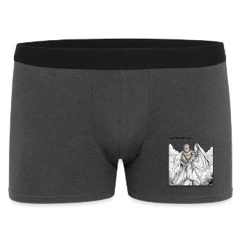 Affe auf dem Pfahl mit Tuchumhang - Männer Boxer Shorts - Anthrazit - Vorne