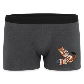Hermelin ringt mit einer wolligen Socke - Männer Boxer Shorts - Anthrazit - Vorne