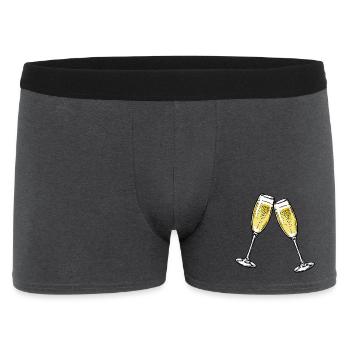 Sekt Gläser - Männer Boxer Shorts - Anthrazit - Vorne