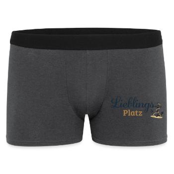 Lieblingsplatz – Maritimes Ankerdesign - Männer Boxer Shorts - Anthrazit - Vorne